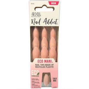 ARDELL Nail Addict Press-On 30 Nails NUDE Med Almond Shape Glossy Elegant
